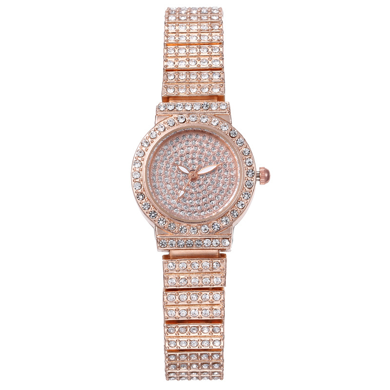 Stylish and casual compact stainless steel quartz watch set, new starry sky watch for women.