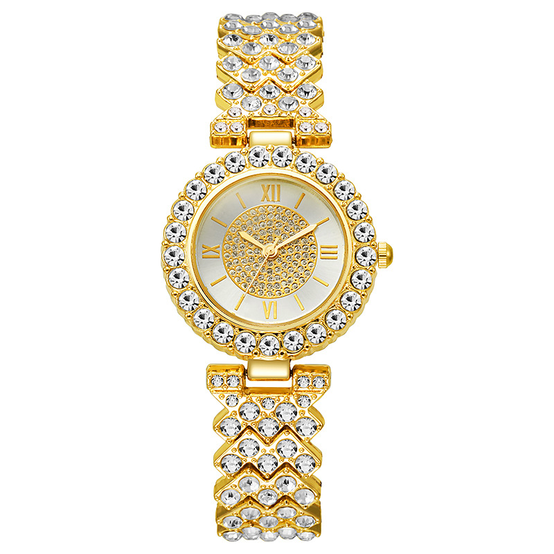 Starry Sky Diamond-Set Bracelet Watch with Marker Quartz Wristwatch